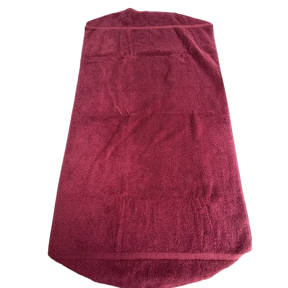 Vintage Fieldcrest Royal Velvet Bath Towels Burgundy Maroon Cotton Set of 2 USA